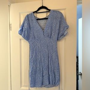Mango Blue Floral Dress Size Small